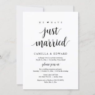 Invitación Acabamos de casarnos, fiesta de boda clandestina