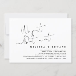 Invitación Acabamos de esperar, Elopement de boda moderna