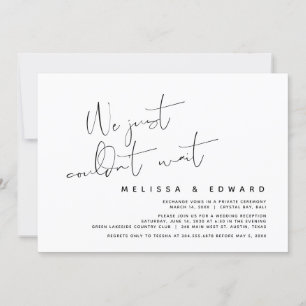 Invitación Acabamos de no poder esperar, Boda Moderna Elopeme