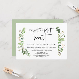 Invitación Acabamos de no poder esperar, Elopamiento de Boda