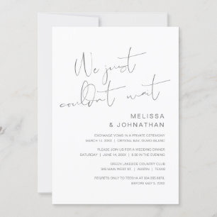 Invitación Acabamos de no poder esperar, Fiesta de Boda Fugaz