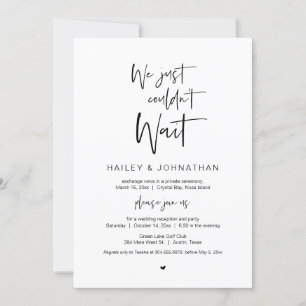 Invitación Acabamos de no poder esperar, Negro, Huida de Boda