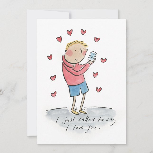 Invitación Acabo de llamar para decir que te amo (Anverso)