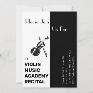 Invitación Academia de Música de Violín Recital Moderno Elega