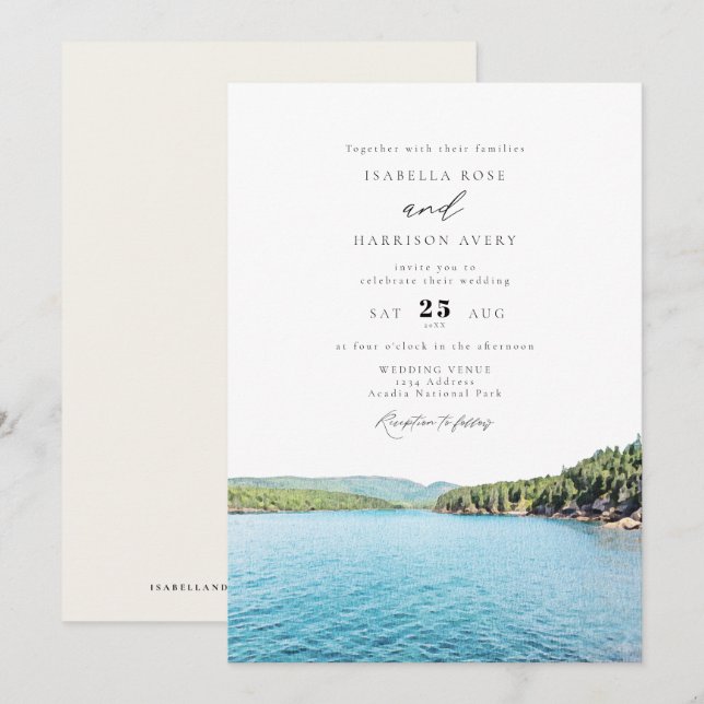 Invitación ACADIA Boda de la Línea de Esquí Acuático del PARQ (Anverso / Reverso)