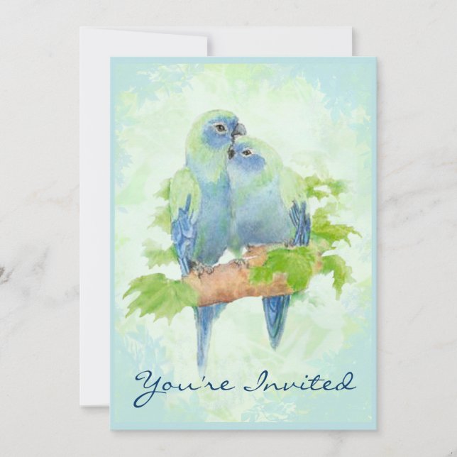 Invitación Acamando Loro Tropical Boda Aniversario (Anverso)