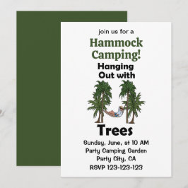 Invitación Acampada en hamaca colgando de árboles
