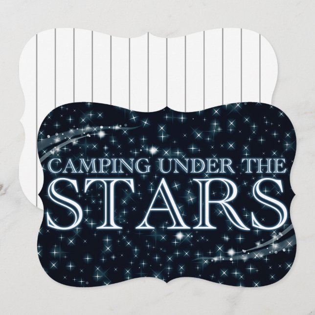 Invitación Acampando bajo las estrellas (Anverso / Reverso)