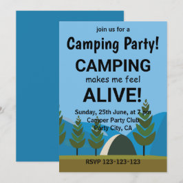 Invitación Acampar me hace sentir vivo Fiesta de acampar