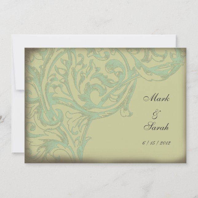 Invitación Acanthus II de Desplazamiento de Vintag (Anverso)
