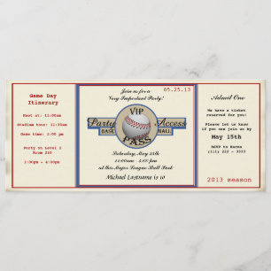 Invitación Acceso del Fiesta de Béisbol Birday Field Pass