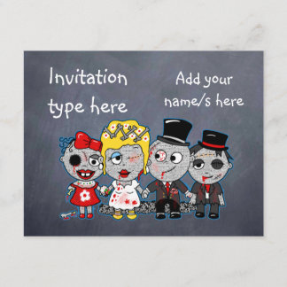 Invitación Accesorios de novia y novio de boda de Zombies per