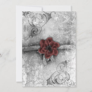 Invitación Accesorios para Bodas florales rojos y góticos