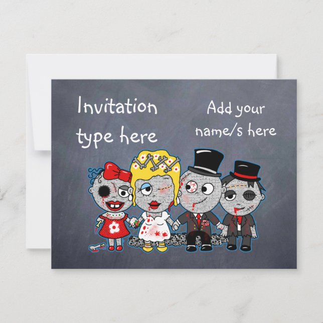 Invitación Accesorios personalizados para la boda de zombies  (Anverso)