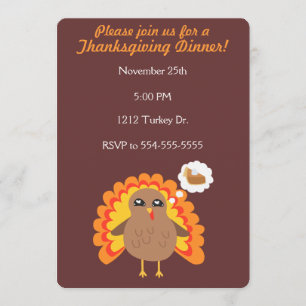 Invitación Acción de gracias adaptable Turquía