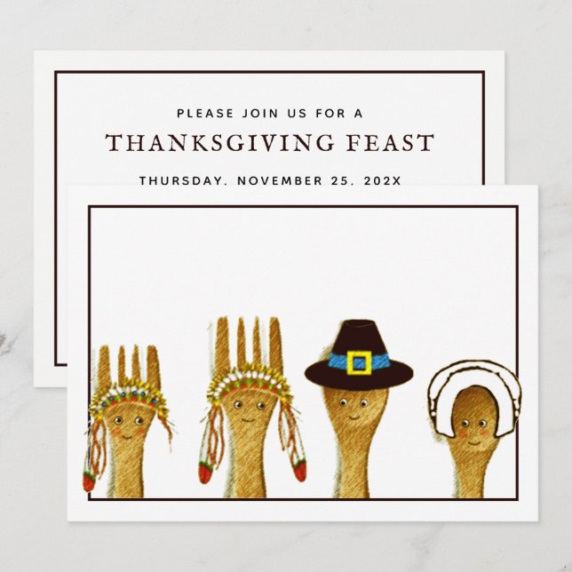 Invitación Acción de Gracias Creativa (Anverso / Reverso)