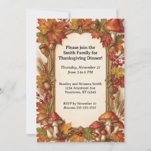 Invitación Acción de Gracias de Campo y Bosque de Otoño