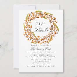 Invitación Acción de Gracias de Fall Nest | Acuarela