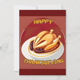 Invitación acción de gracias feliz