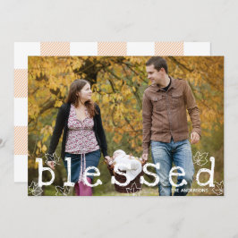 Invitación Acción de Gracias Maple Bendecido deja Naranja Fla