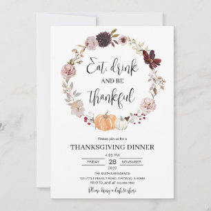 Invitación Acción de Gracias minimalista