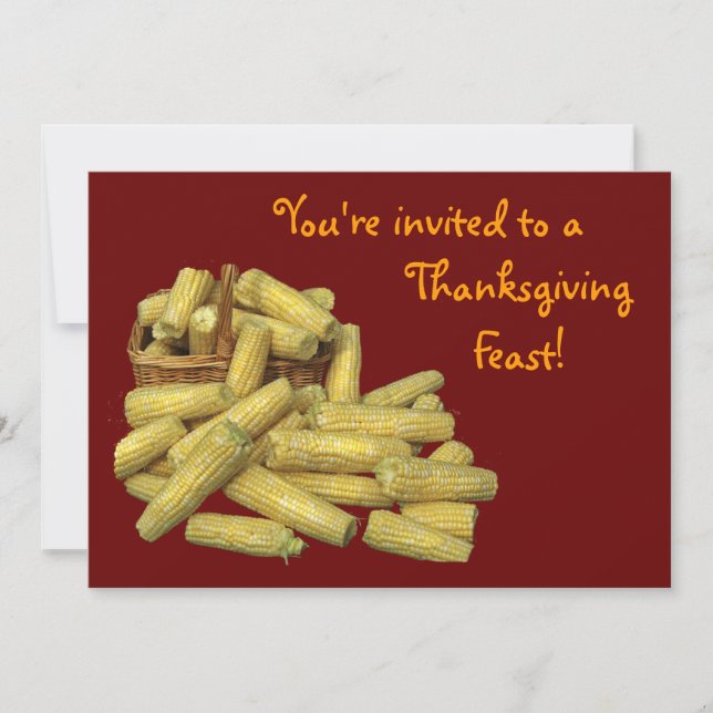 Invitación Acción de Gracias por la cosecha de maíz (Anverso)