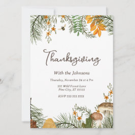 Invitación Acción de Gracias Rustic Simple Fall Forest