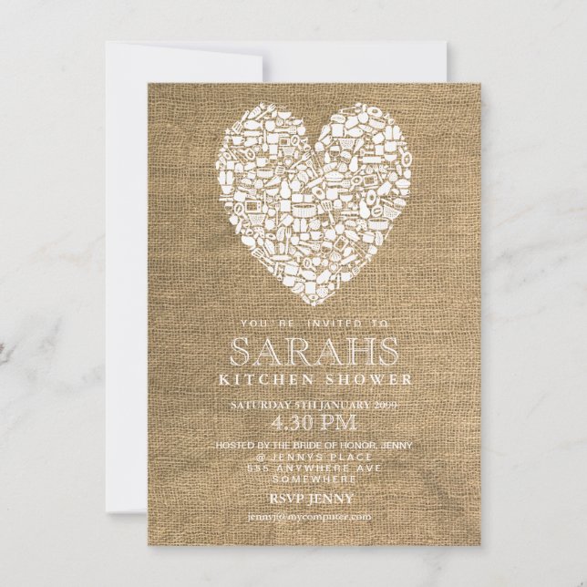 Invitación Acción rústica el fiesta de ducha nupcial de la (Anverso)