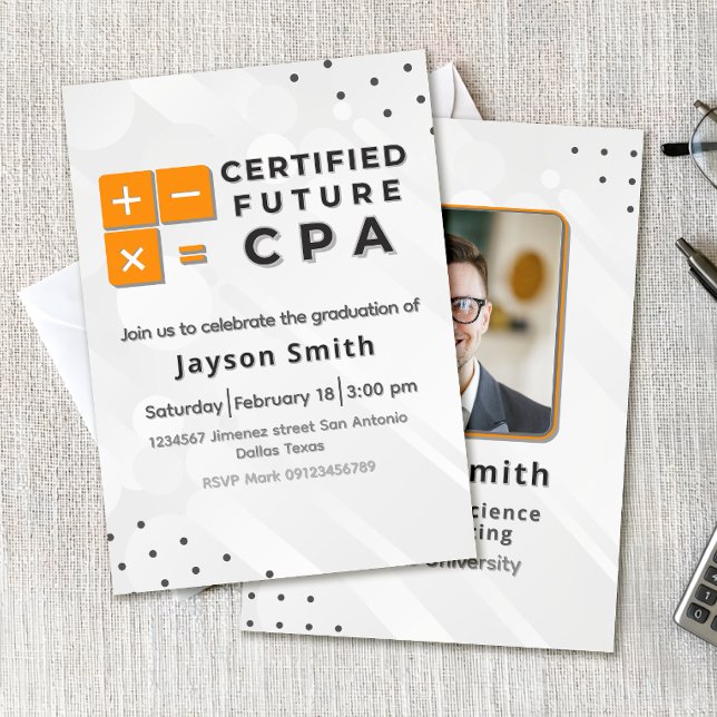 Invitación Accounting Graduation with Photo (Subido por el creador)