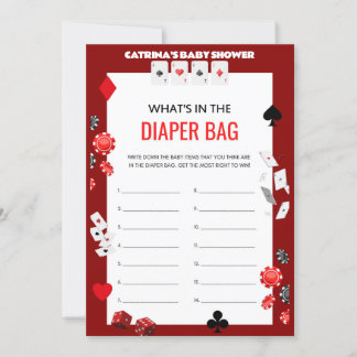 Invitación Ace Casino Baby Shower - Nombre editable, 5x7