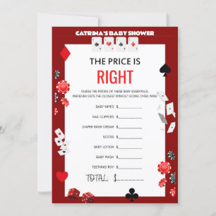 Invitación Ace Casino Baby Shower - Nombre editable, 5x7