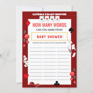 Invitación Ace Casino Baby Shower - Nombre editable, 5x7