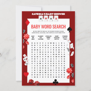 Invitación Ace Casino Baby Shower - Nombre editable, 5x7