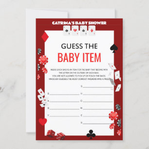 Invitación Ace Casino Baby Shower - Nombre editable, 5x7