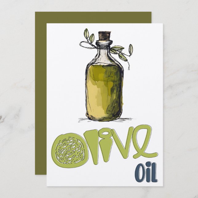 Invitación Aceite de oliva ز orgánica ز・・ت・ن・・. (Anverso / Reverso)