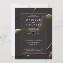 Aceite de tinta negro y 💍 dorado moderno abstract