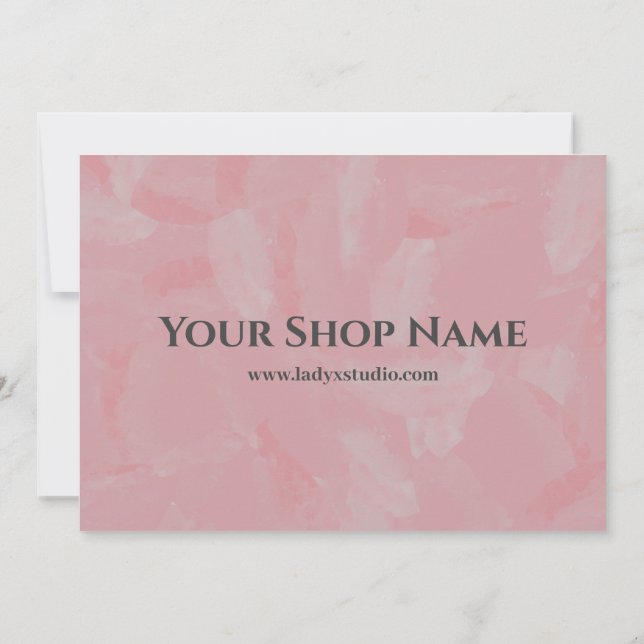 Invitación Aceite Rosa Boutique Pintado Gracias A Descuento (Reverso)