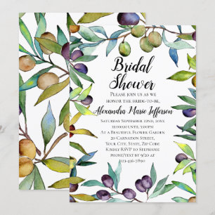 Invitación Aceitunas saladas Agua Toscana Ducha de novias