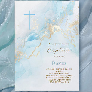 Invitación acento de lámina simulada salpicaduras de tinta az