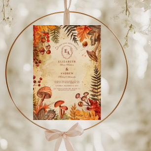 Invitación Acogedor Boda de Caídas Rústicas