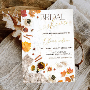 Invitación Acogedor Fiesta cálido y ducha de novia en otoño
