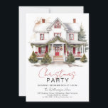 Invitación Acogedor Fiesta de Navidades caseros de Winter Far<br><div class="desc">Acogedora Invitación de la fiesta de Navidades del Winter Home - que incluye una casa de campo con acuarelas y fiestas decoradas para la temporada de vacaciones. Navidades Party Invitation presenta tipografía de guión de bonito.</div>