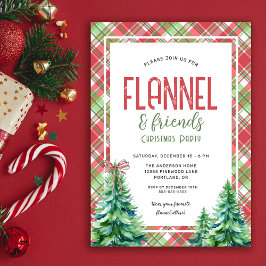 Invitación Acogedor Flannel y Navidades Fiesta