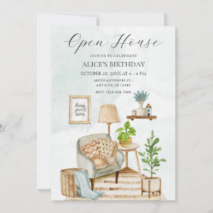 Invitación Acogedor interior hogareño con plantas