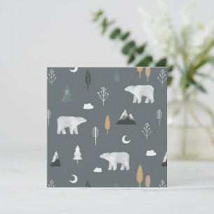 Invitación Acogedor invierno gris azul en pueblo nórdico