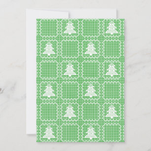 Invitación Acogedor patrón de suéter feo de árbol de Navidad 