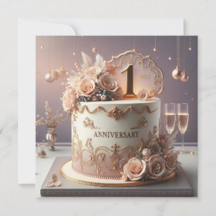 INVITACIÓN ACOGEDOR PRIMER BODA ANIVERSARIO INVITABLE