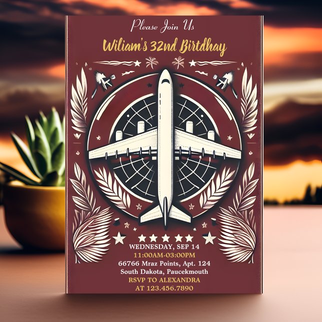 Invitación Acogedor viaje Cabina Beach Destino 32 cumpleaños (Subido por el creador)