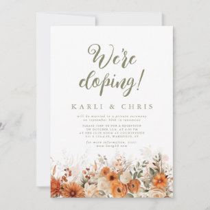 Invitación Acogedora Recepción de Elopement Floral Fall Terra