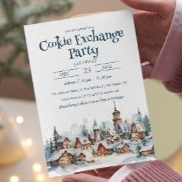 Invitación Acogedores Navidades de invierno Fiesta de Cookie 